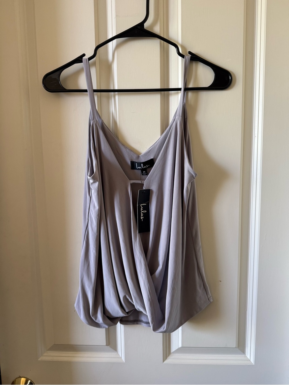 Lulu's Gray Draped Spaghetti Strap Camisole